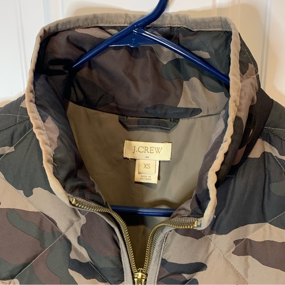 J. Crew Camo Down Quilted Puffer Vest Jacket Sweater Military Camouflage $128.00 - Picture 5 of 12